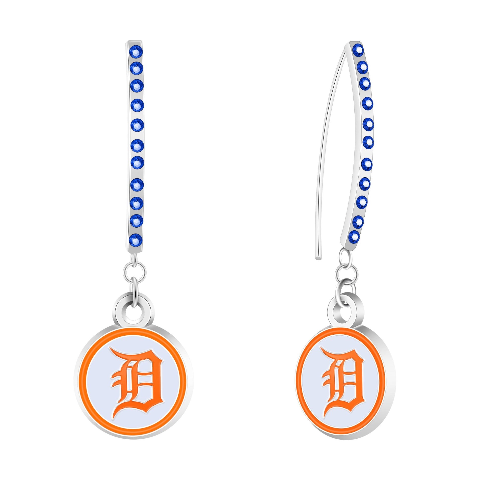 MLB Rhinestone Vertical Earrings - Gamedays Gear - Detroit Tigers