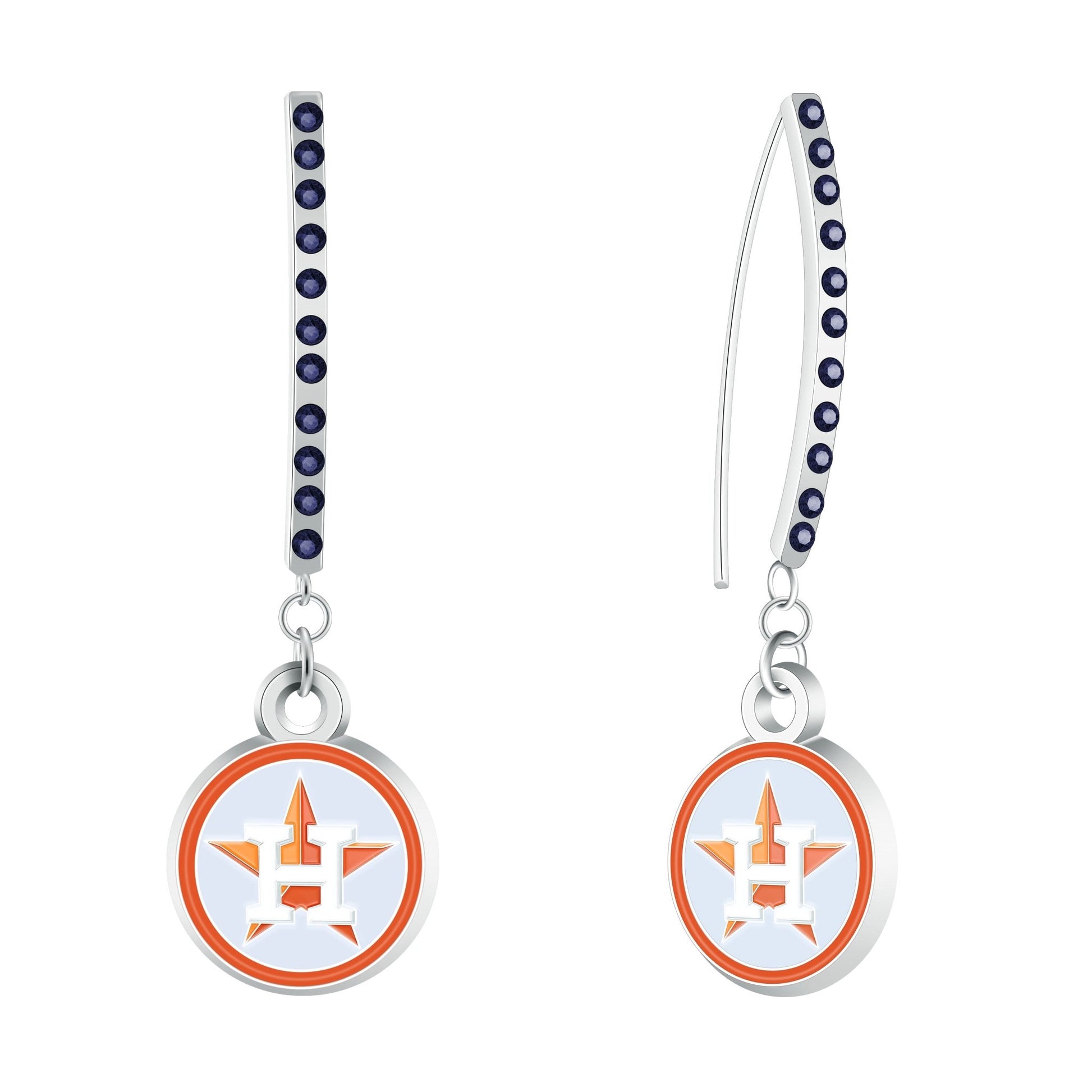 MLB Rhinestone Vertical Earrings - Gamedays Gear - Houston Astros