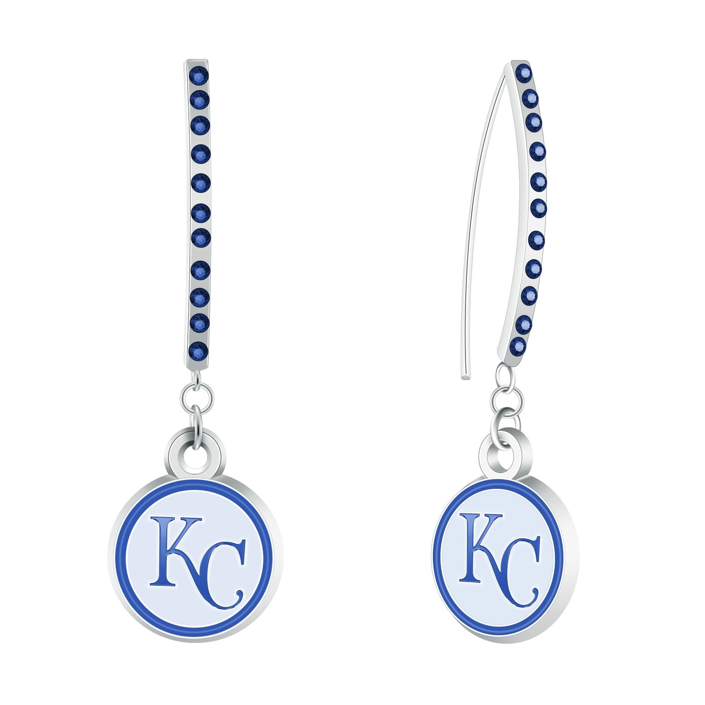 MLB Rhinestone Vertical Earrings - Gamedays Gear - Kansas City Royals