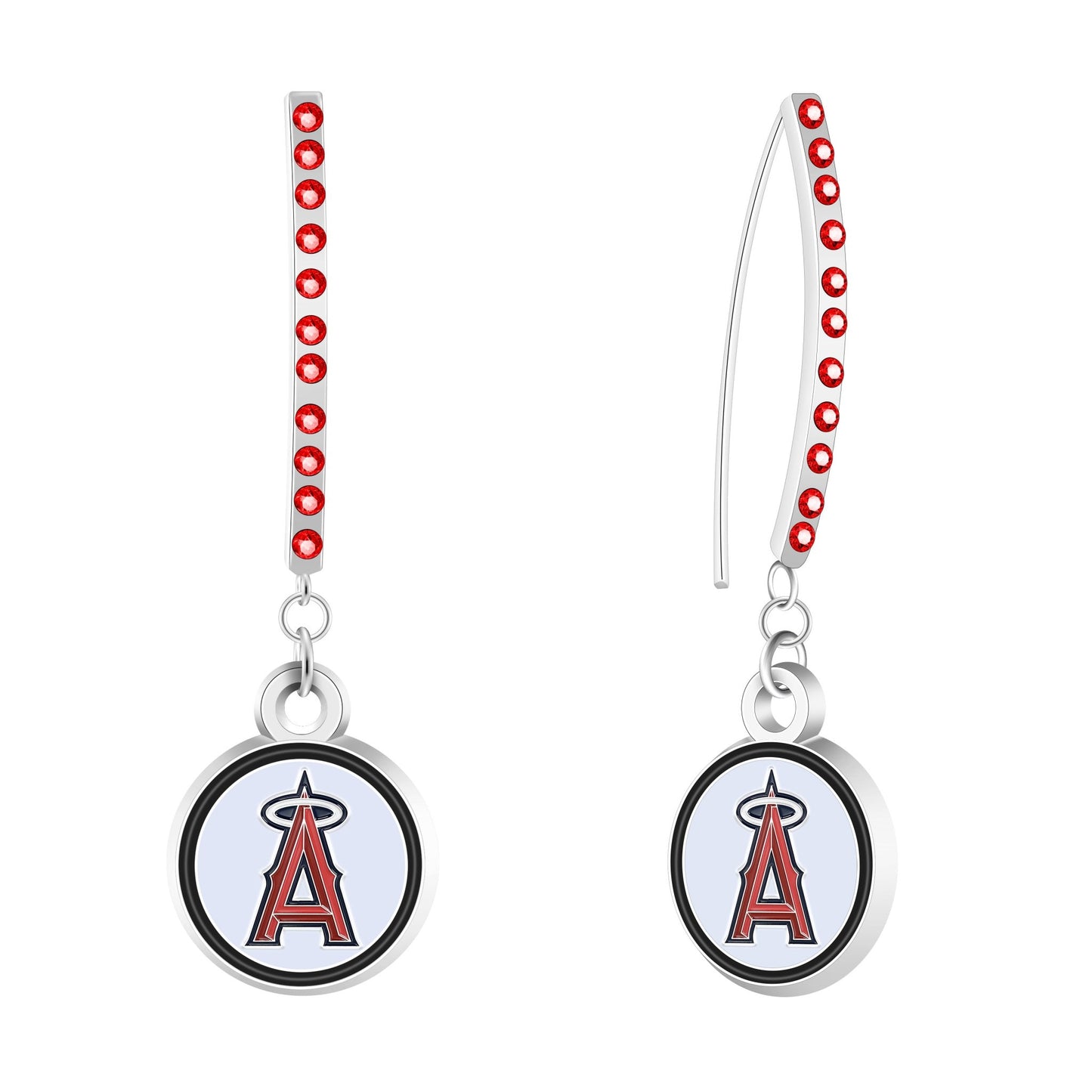 MLB Rhinestone Vertical Earrings - Gamedays Gear - Los Angeles Angels