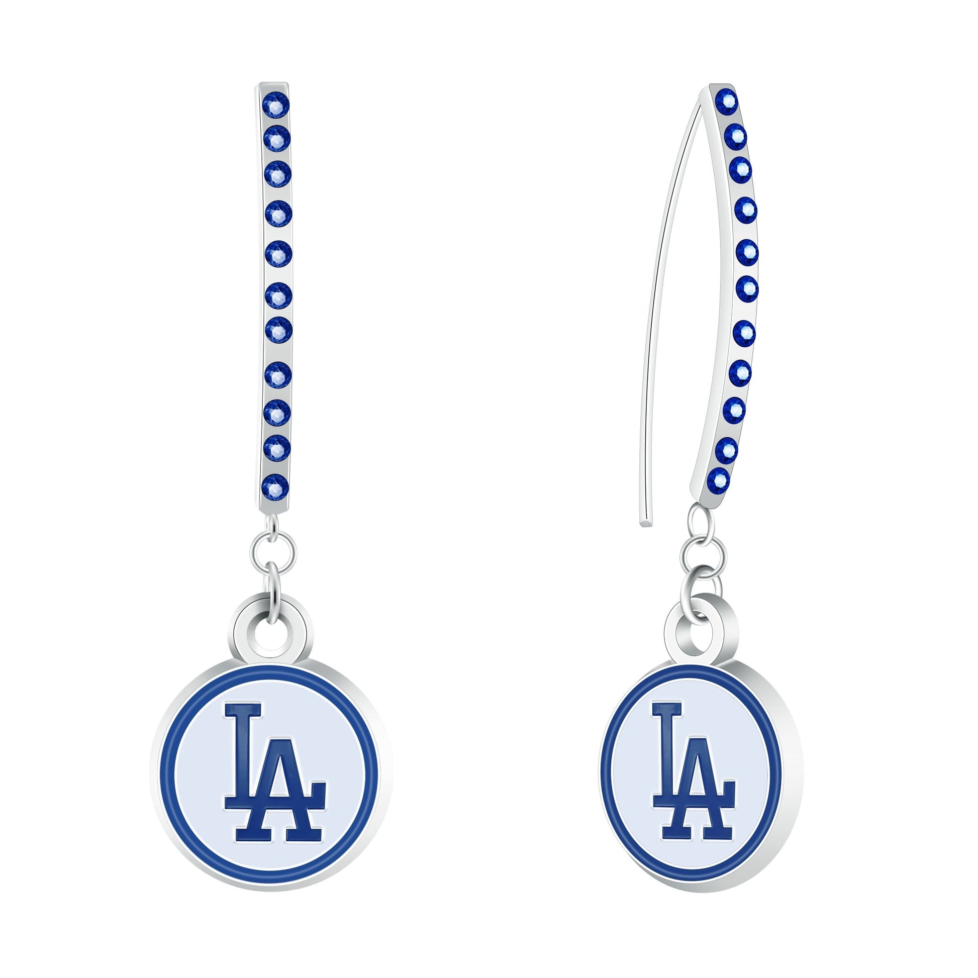 MLB Rhinestone Vertical Earrings - Gamedays Gear - Los Angeles Dodgers