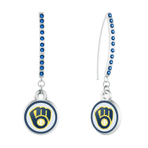 Milwaukee Brewers Rhinestone Vertical Earrings