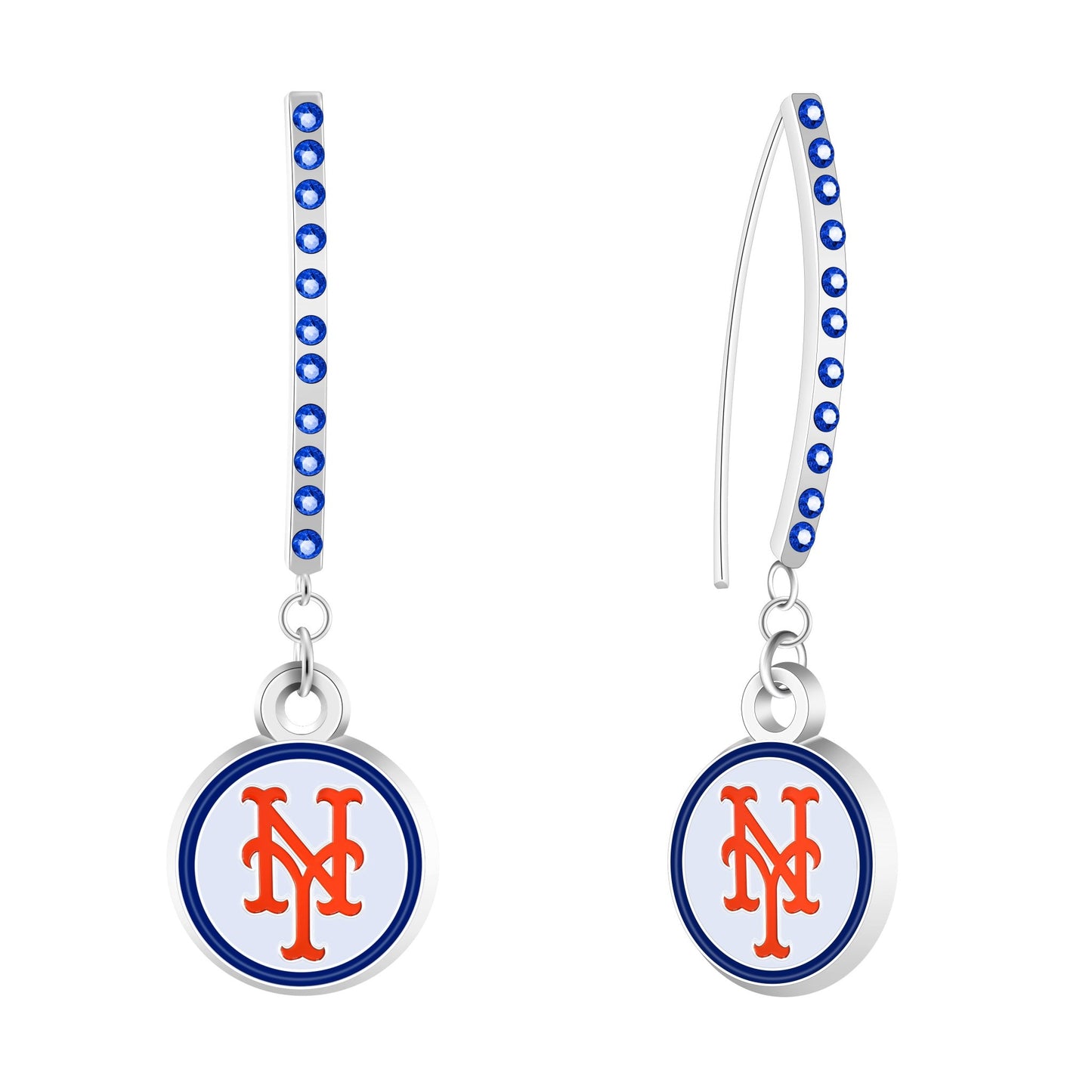 MLB Rhinestone Vertical Earrings - Gamedays Gear - New York Mets