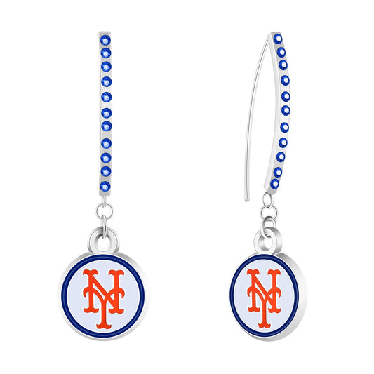 MLB Rhinestone Vertical Earrings - Gamedays Gear - New York Yankees