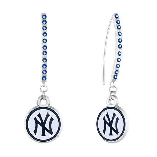 MLB Rhinestone Vertical Earrings - Gamedays Gear - New York Yankees