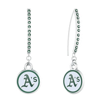 Oakland Athletics Rhinestone Vertical Earrings