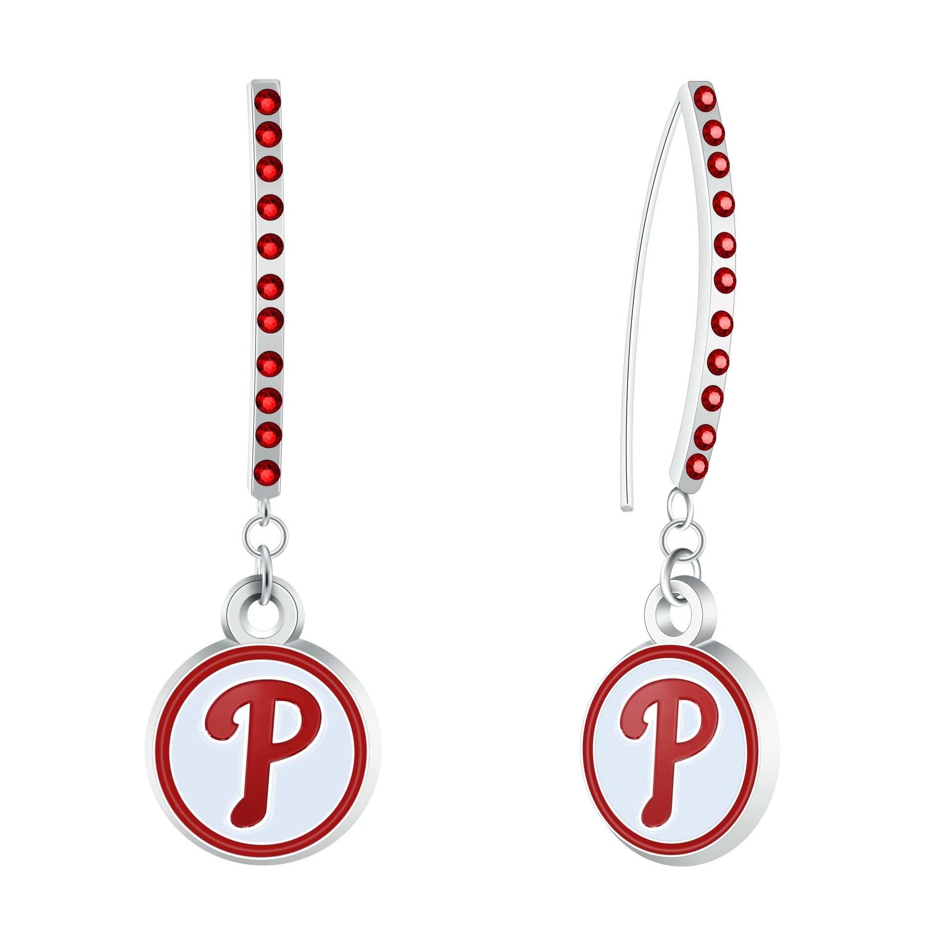 MLB Rhinestone Vertical Earrings - Gamedays Gear - Philadelphia Phillies