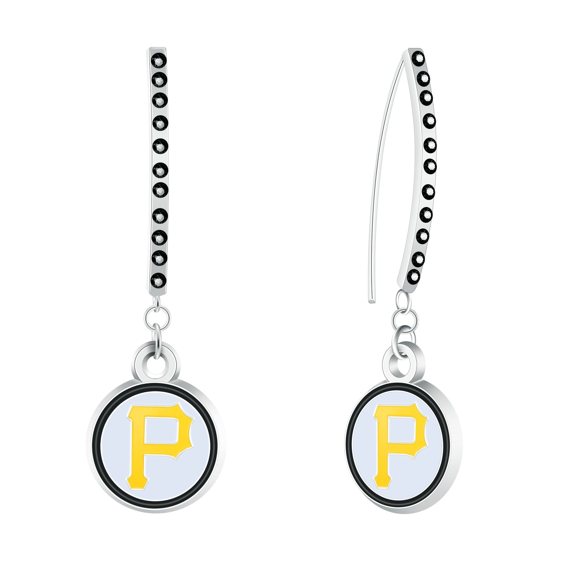 MLB Rhinestone Vertical Earrings - Gamedays Gear - Pittsburgh Pirates