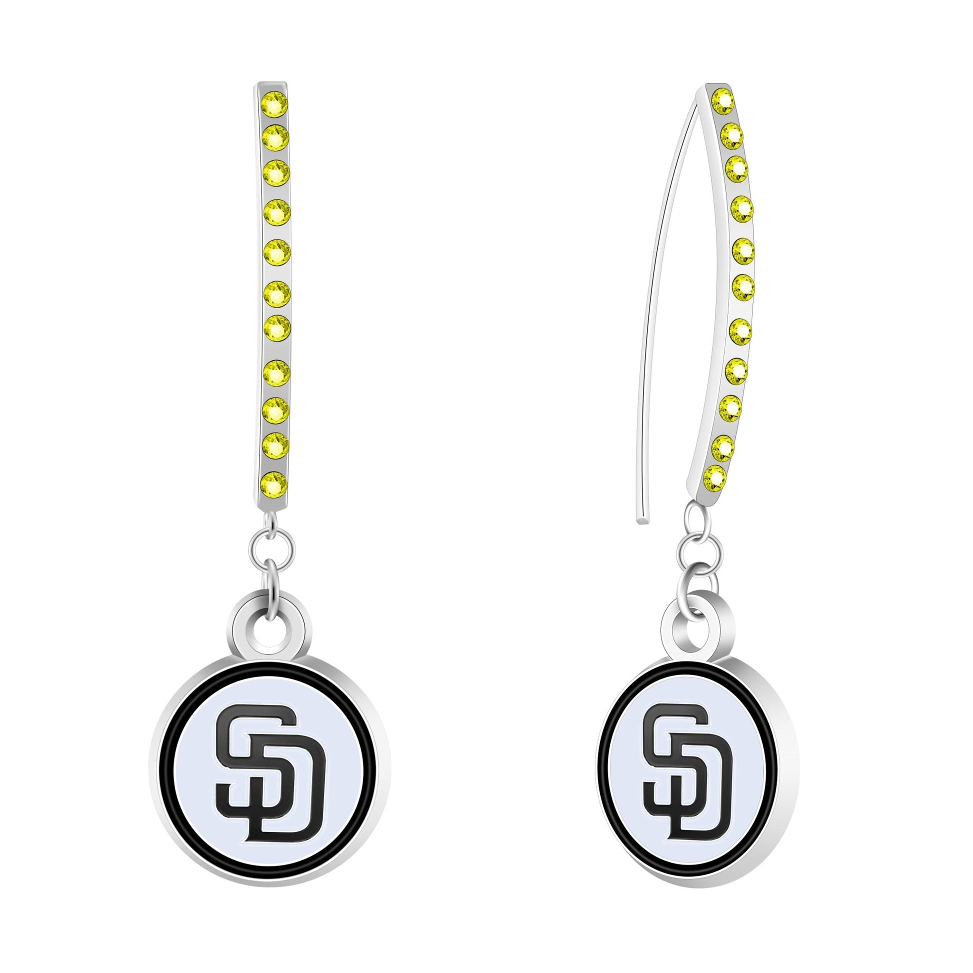 MLB Rhinestone Vertical Earrings - Gamedays Gear - San Diego Padres