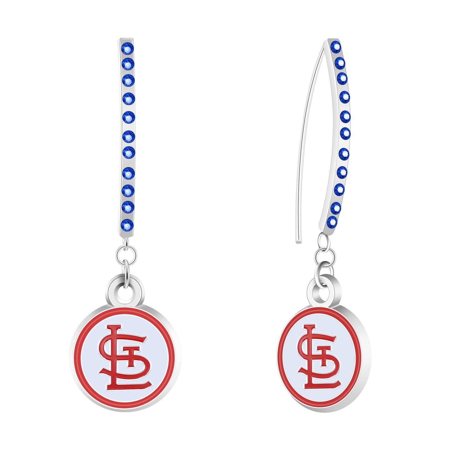 MLB Rhinestone Vertical Earrings - Gamedays Gear - St. Louis Cardinals