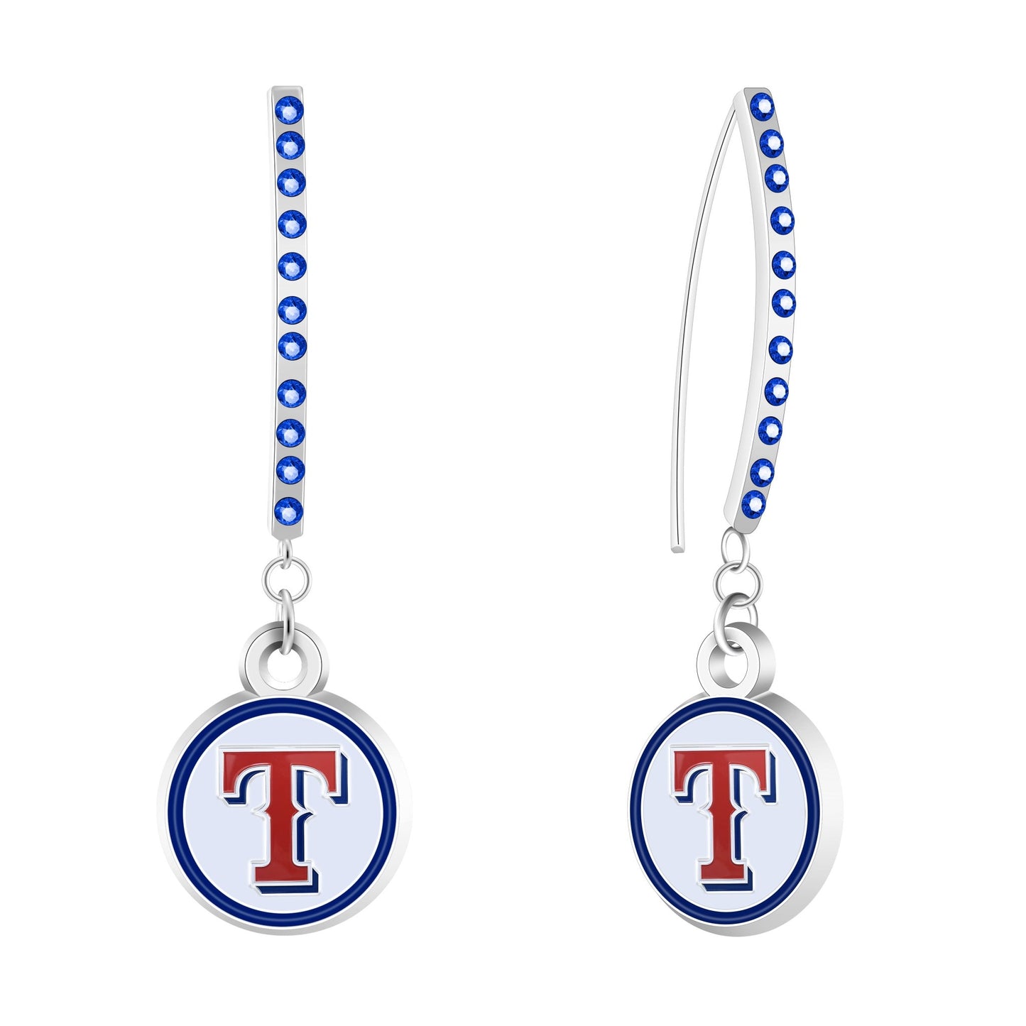 MLB Rhinestone Vertical Earrings - Gamedays Gear - Texas Rangers