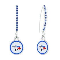 Toronto Blue Jays Rhinestone Vertical Earrings