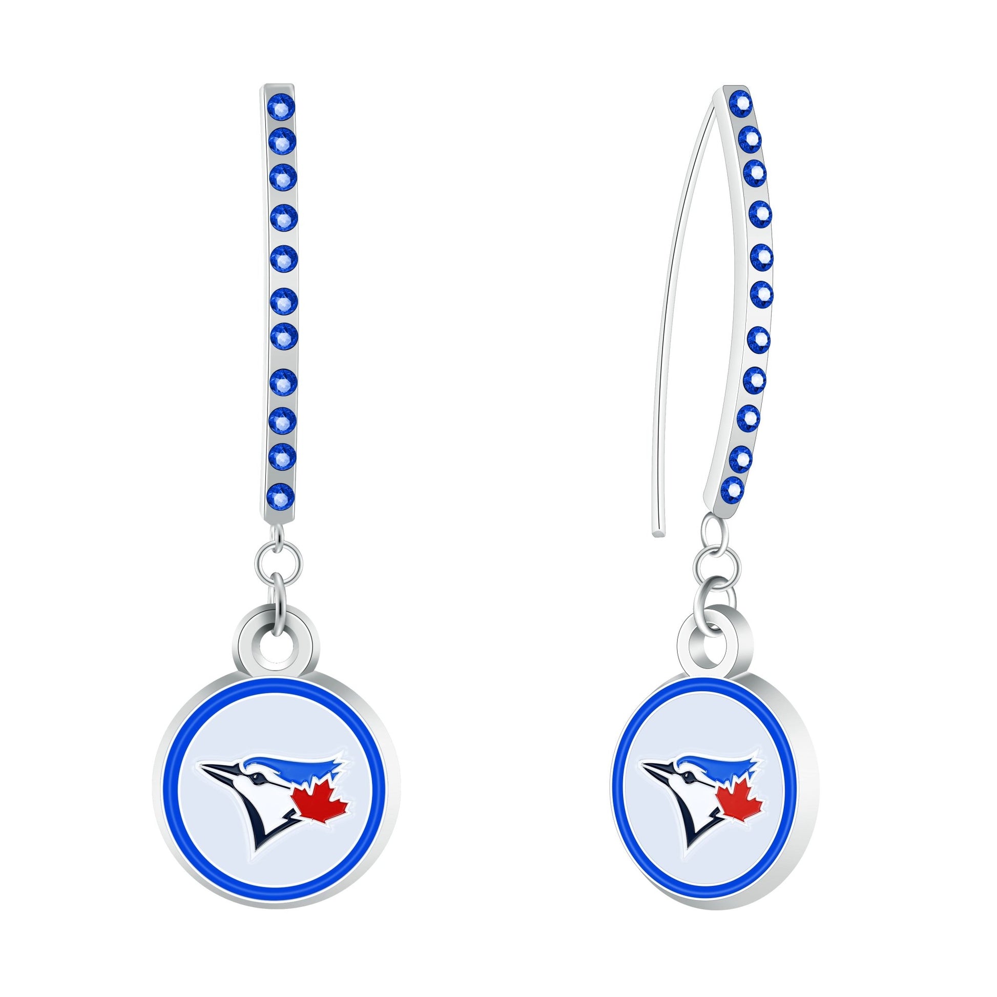 MLB Rhinestone Vertical Earrings - Gamedays Gear - Toronto Blue Jays