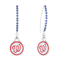 Washington Nationals Rhinestone Vertical Earrings