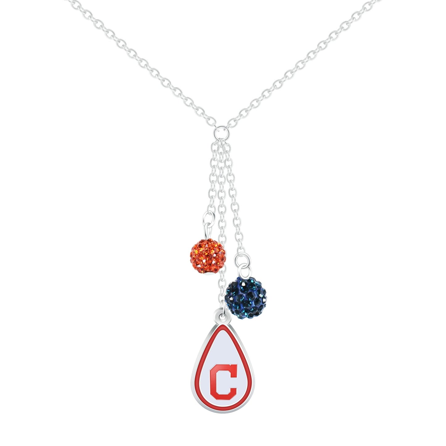 MLB Teardrop Dangle Necklace - Gamedays Gear - Cleveland Guardians