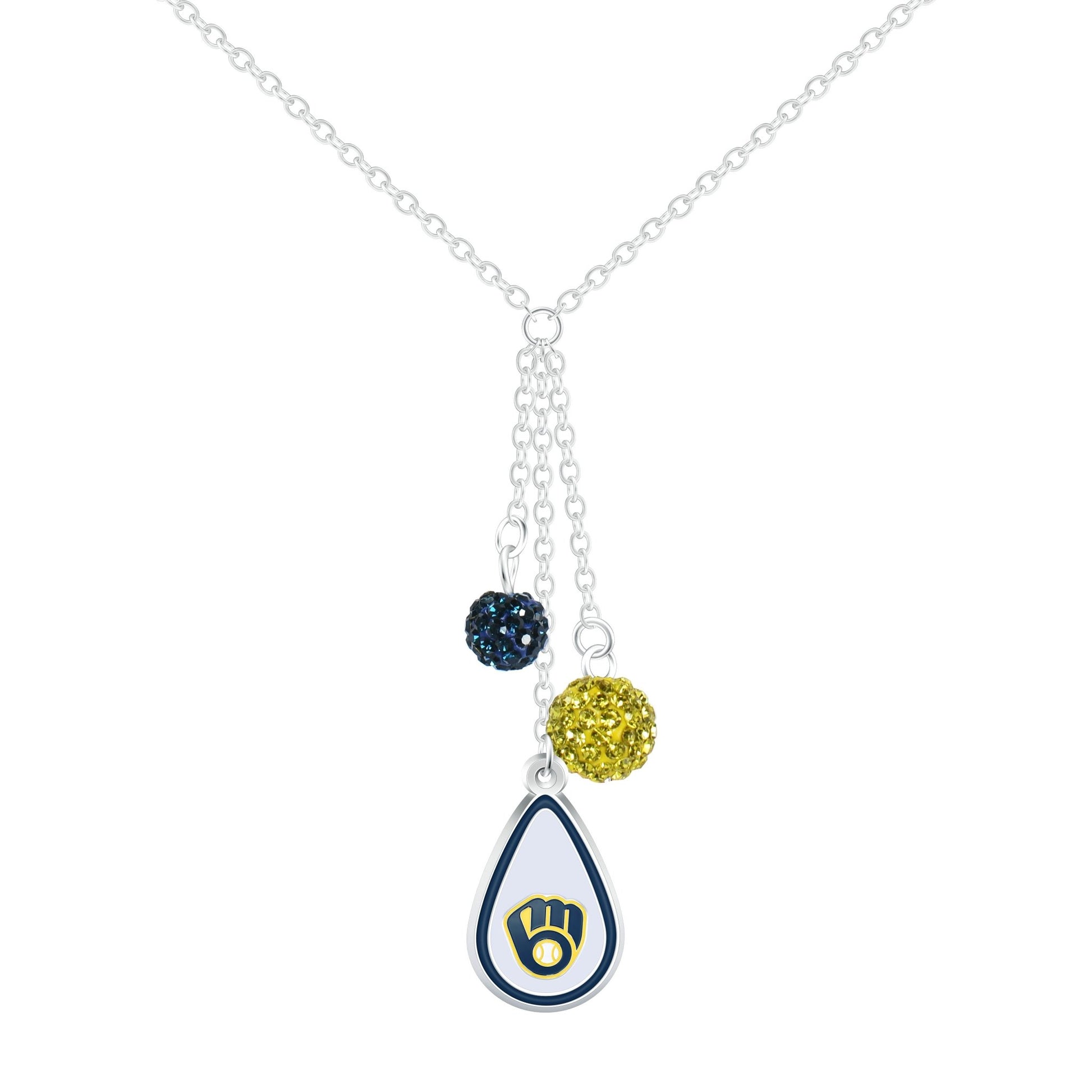 MLB Teardrop Dangle Necklace - Gamedays Gear - Milwaukee Brewers