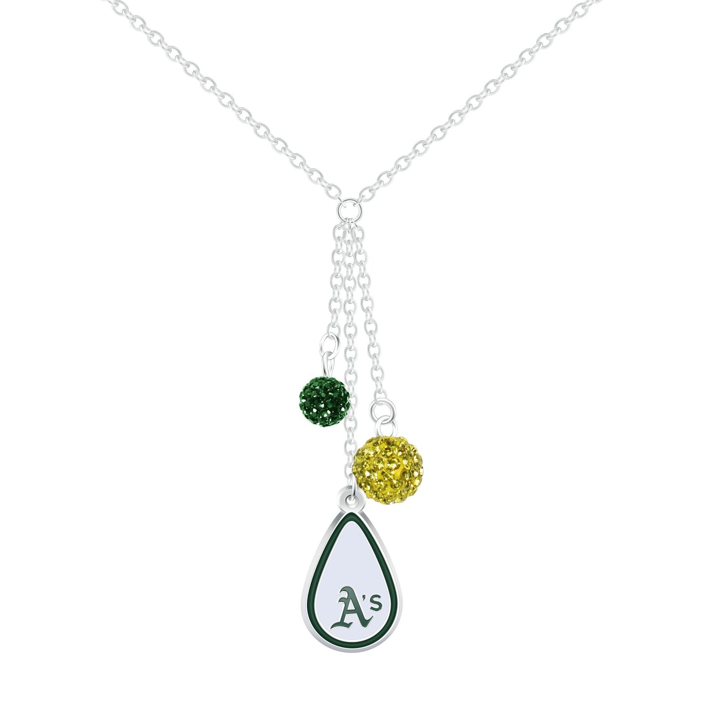 MLB Teardrop Dangle Necklace - Gamedays Gear - Oakland Athletics