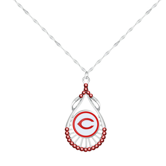 MLB Teardrop Rhinestone Necklace - Gamedays Gear - Los Angeles Dodgers