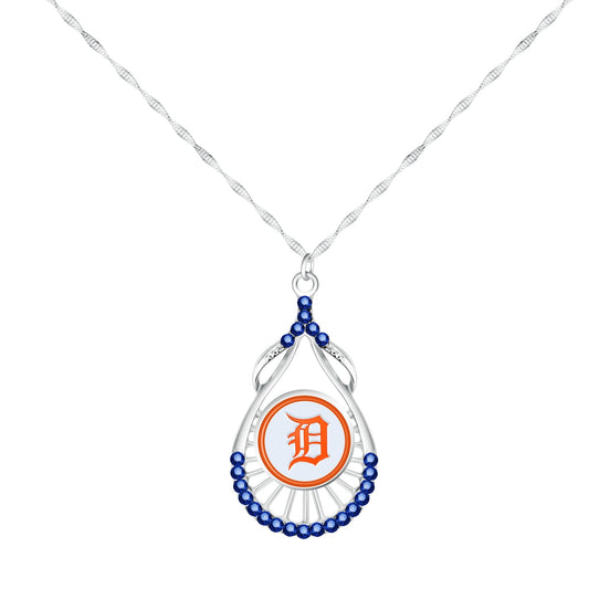 MLB Teardrop Rhinestone Necklace - Gamedays Gear - Los Angeles Dodgers