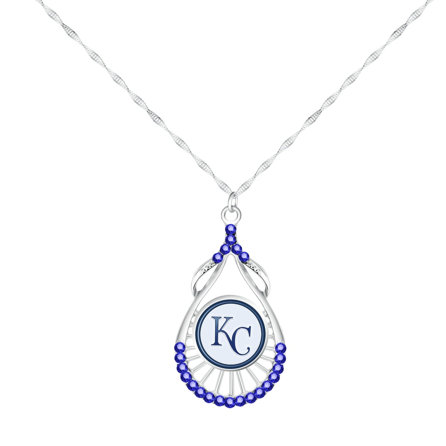 MLB Teardrop Rhinestone Necklace - Gamedays Gear - Kansas City Royals