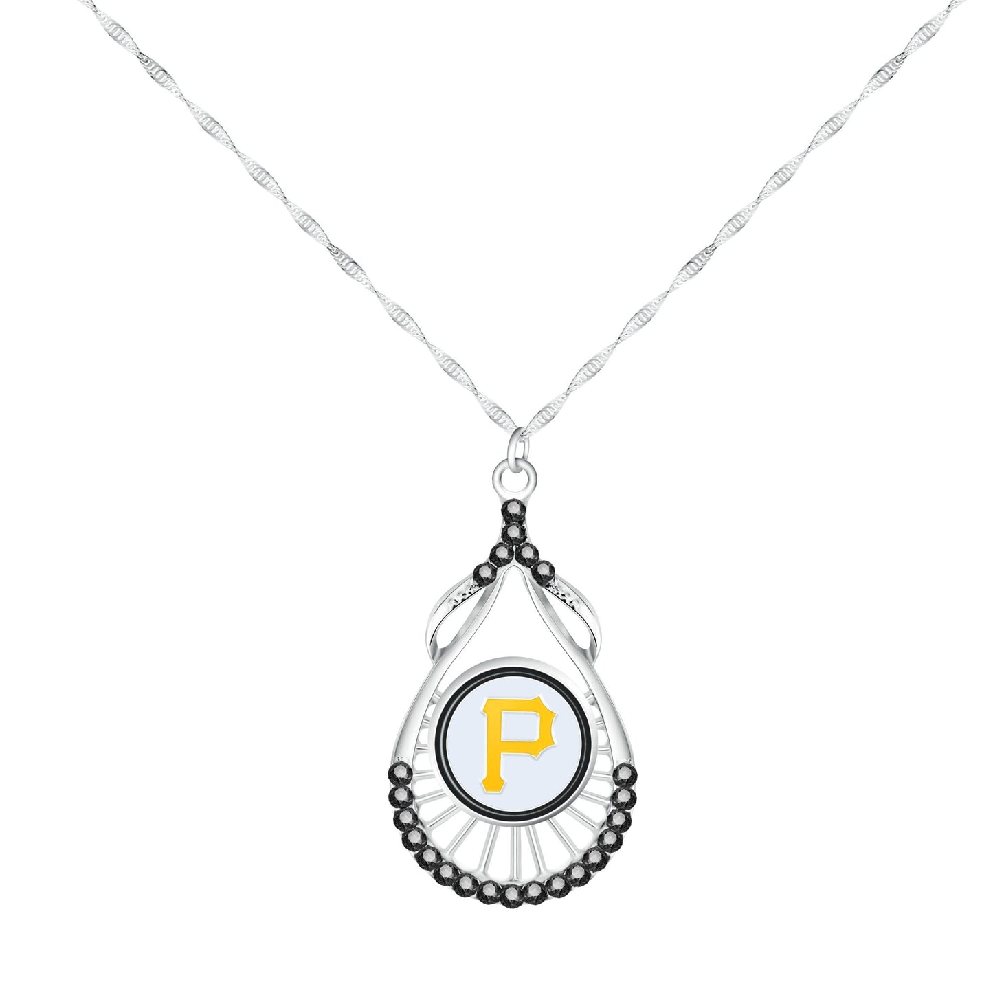 MLB Teardrop Rhinestone Necklace - Gamedays Gear - Pittsburgh Pirates