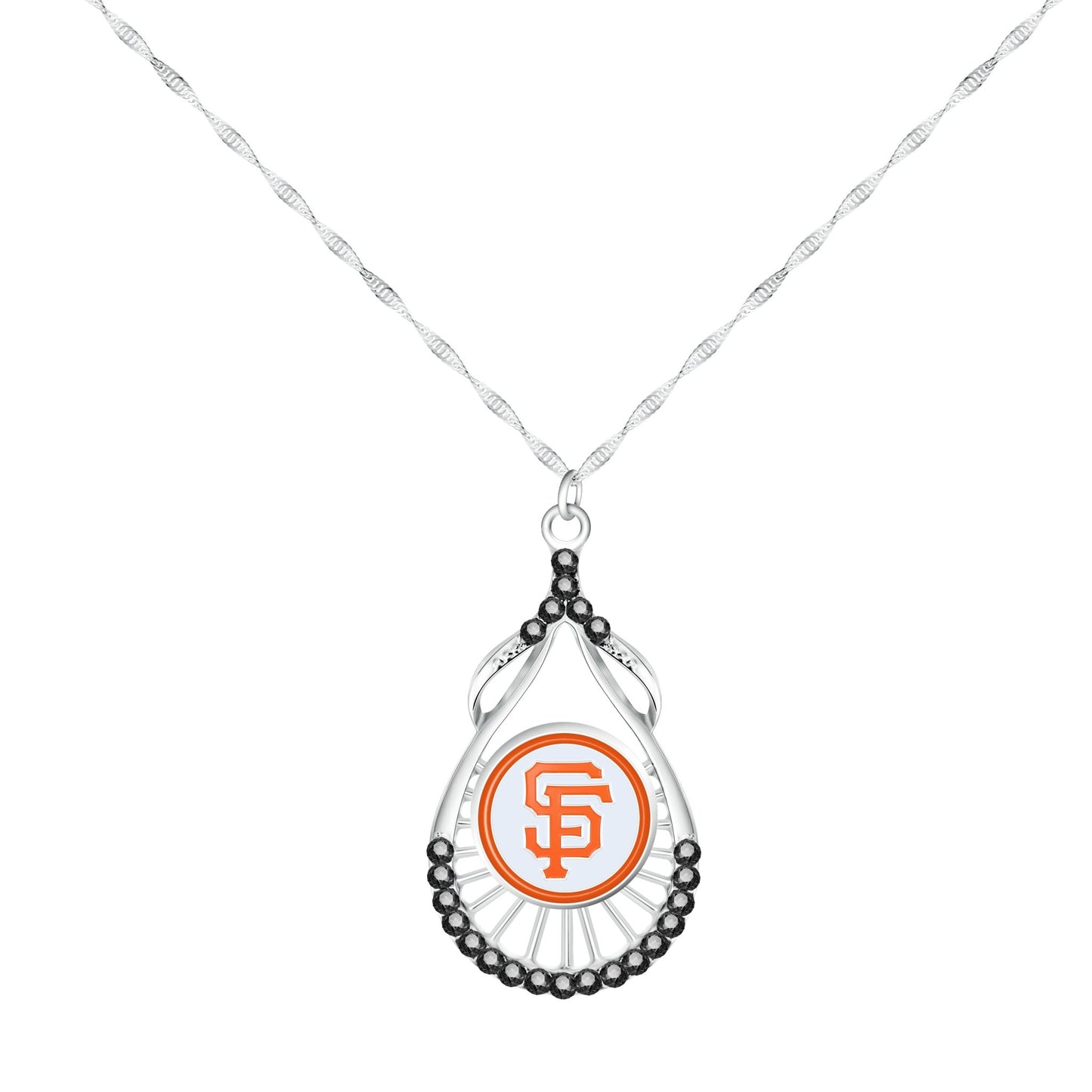 MLB Teardrop Rhinestone Necklace - Gamedays Gear - San Francisco Giants