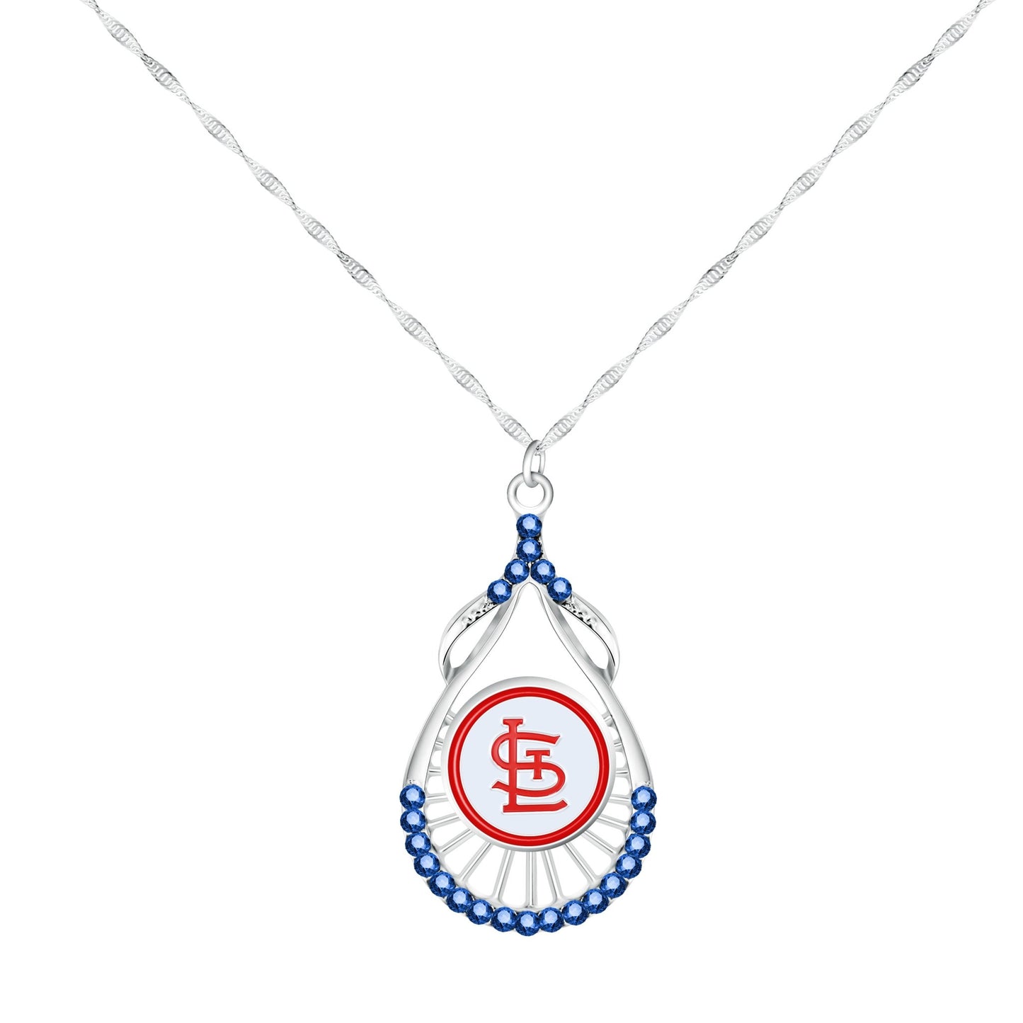 MLB Teardrop Rhinestone Necklace - Gamedays Gear - St. Louis Cardinals