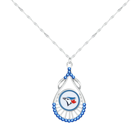 MLB Teardrop Rhinestone Necklace - Gamedays Gear - Los Angeles Dodgers