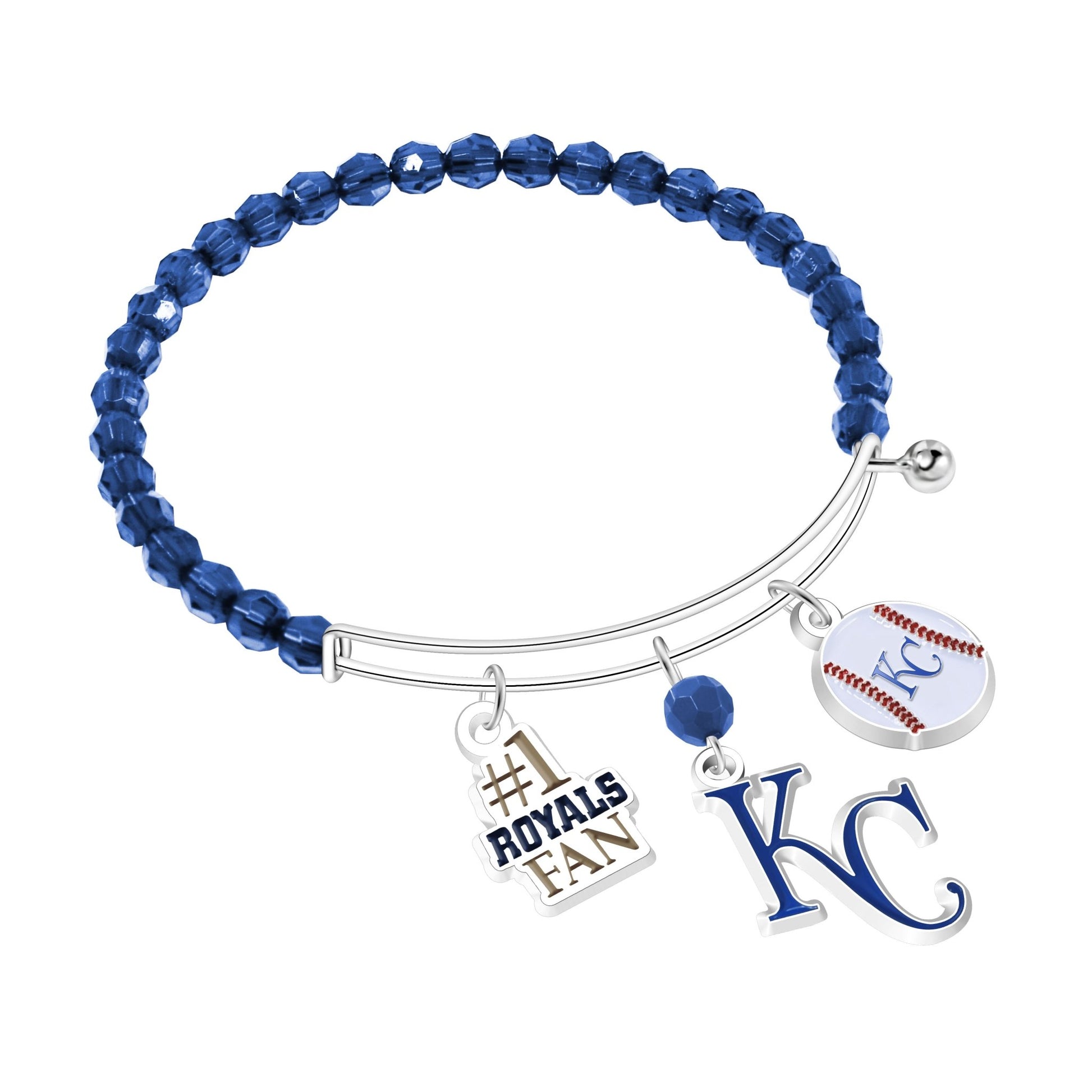 MLB Three Charm Logo Bead Bracelet - Gamedays Gear - Kansas City Royals