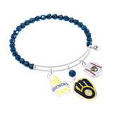 Gamedays Gear MLB Three Charm Logo Bead Bracelet B015 - 2016