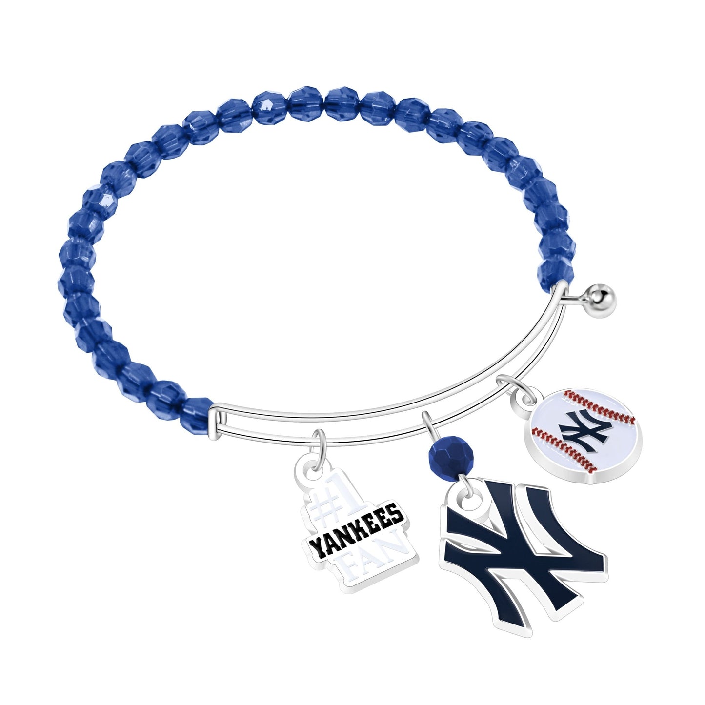 MLB Three Charm Logo Bead Bracelet - Gamedays Gear - New York Yankees