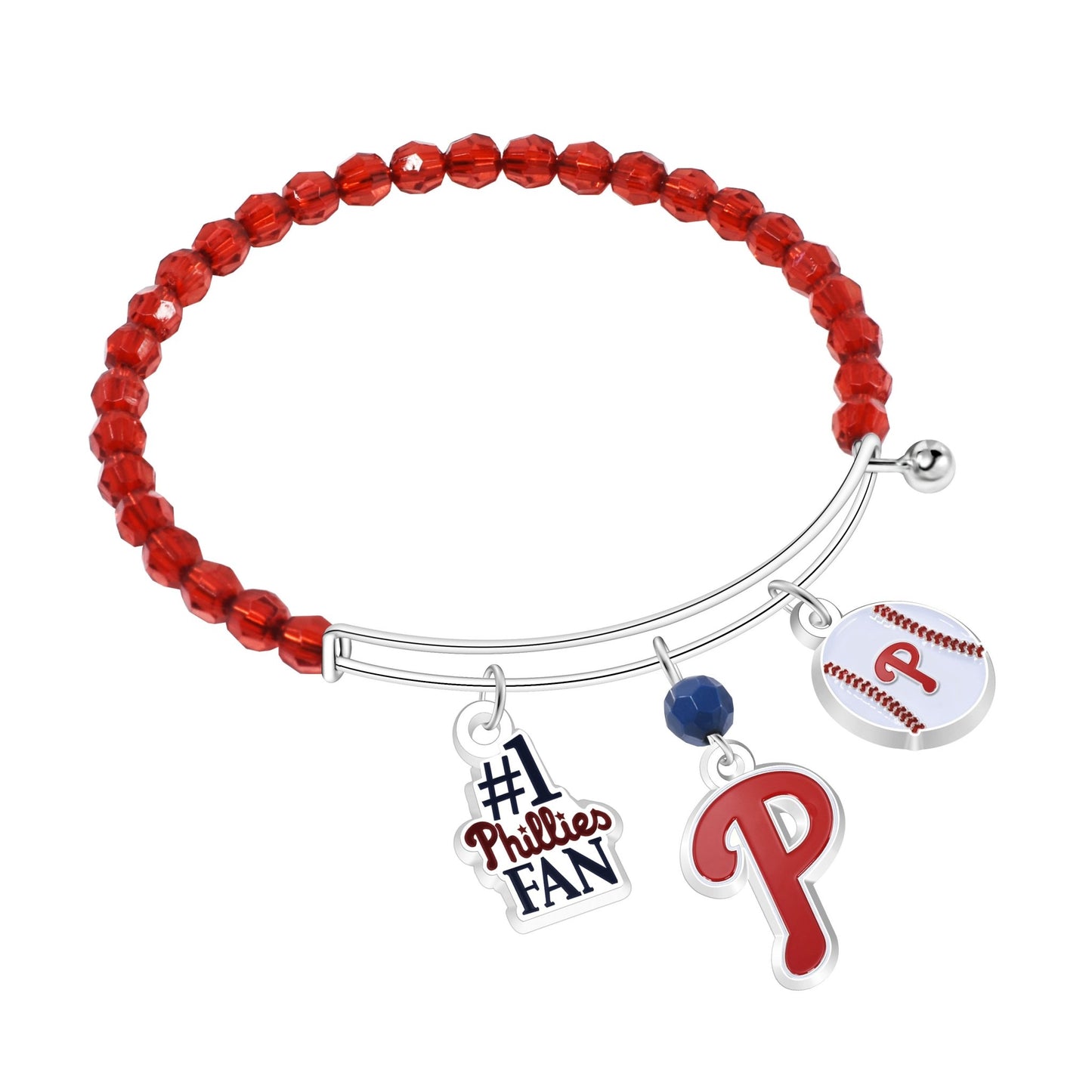 MLB Three Charm Logo Bead Bracelet - Gamedays Gear - Philadelphia Phillies