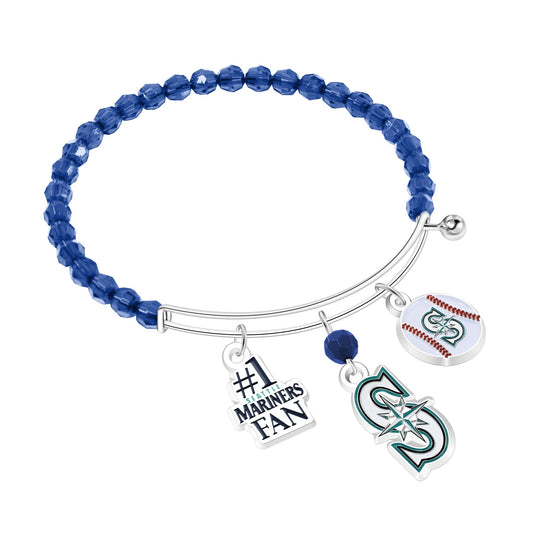 MLB Three Charm Logo Bead Bracelet - Gamedays Gear - New York Yankees