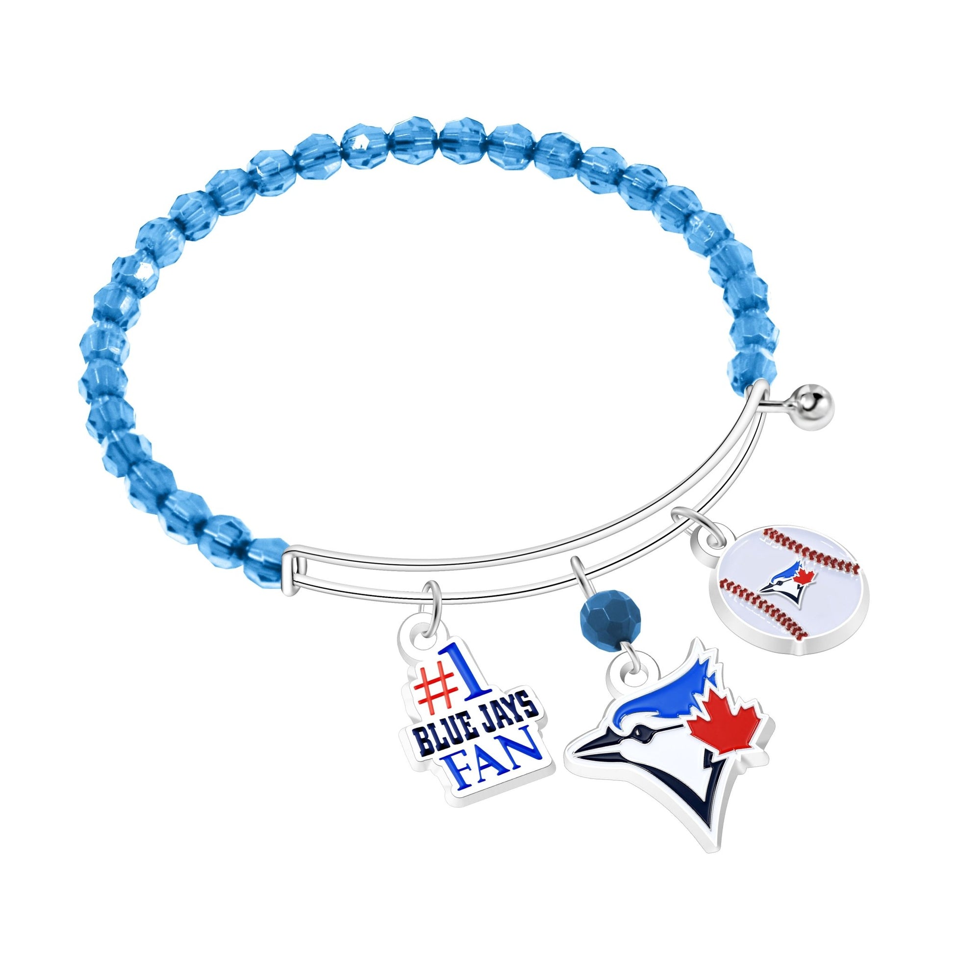 MLB Three Charm Logo Bead Bracelet - Gamedays Gear - Toronto Blue Jays