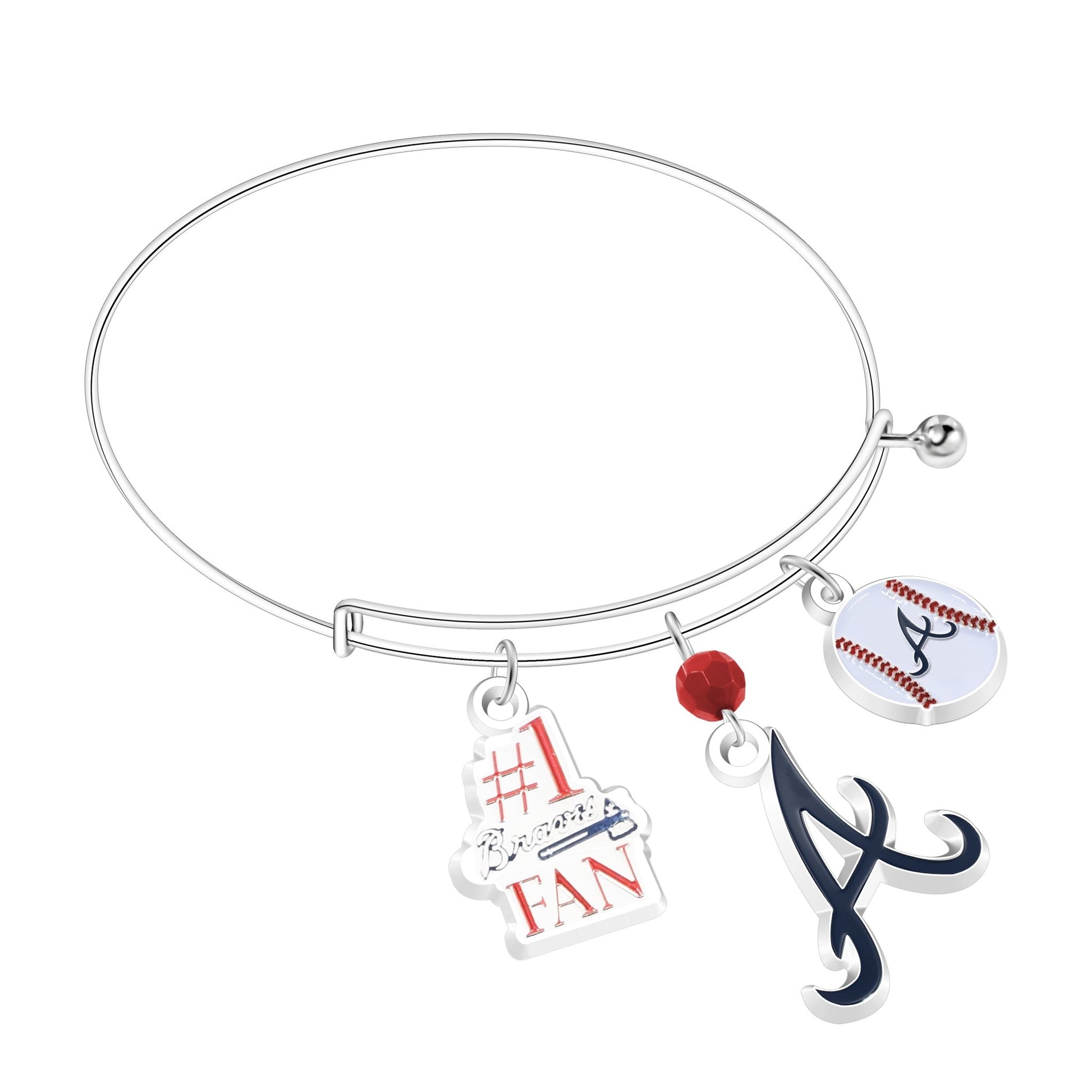 MLB Three Charm Logo Bracelet - Gamedays Gear - Atlanta Braves