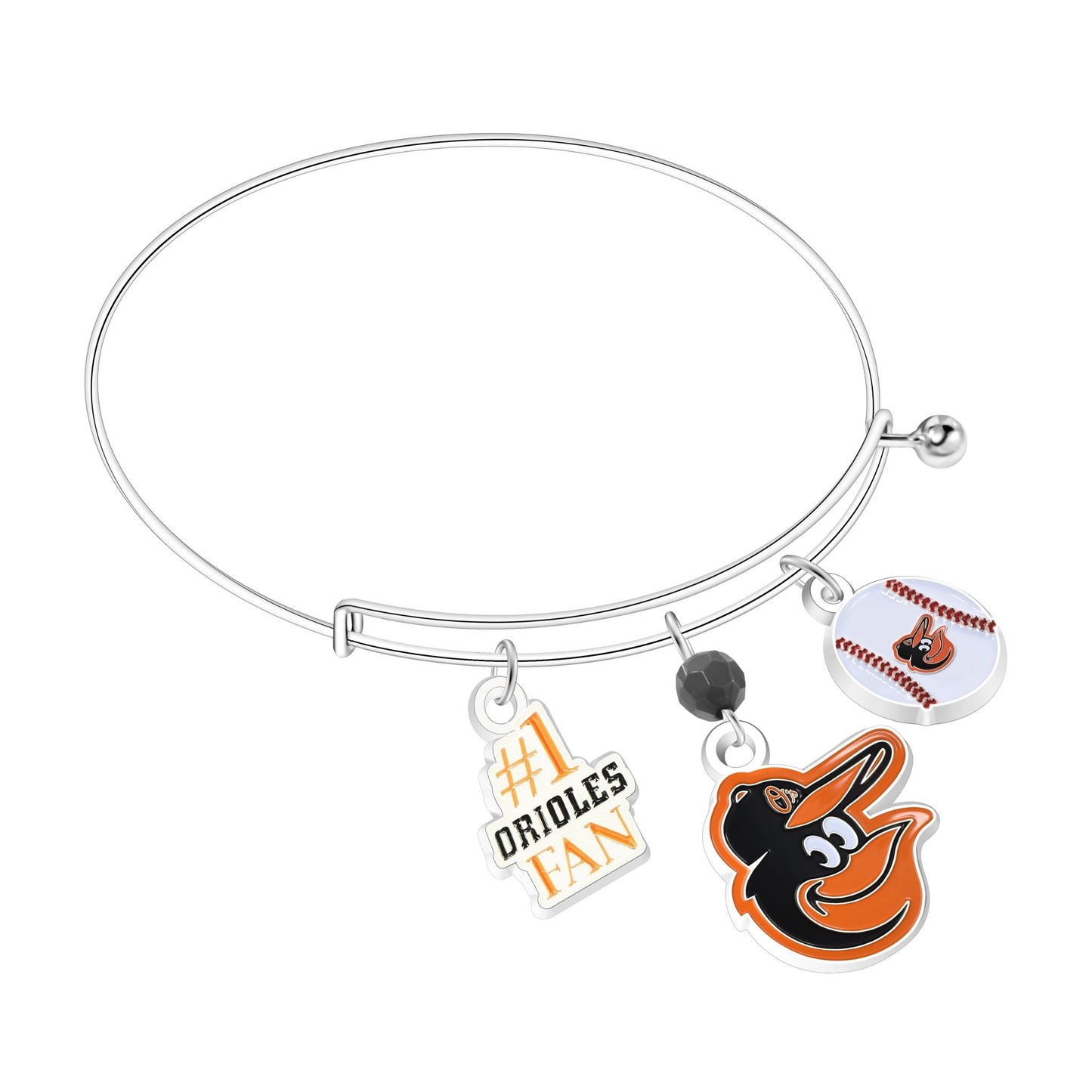 MLB Three Charm Logo Bracelet - Gamedays Gear - Baltimore Orioles