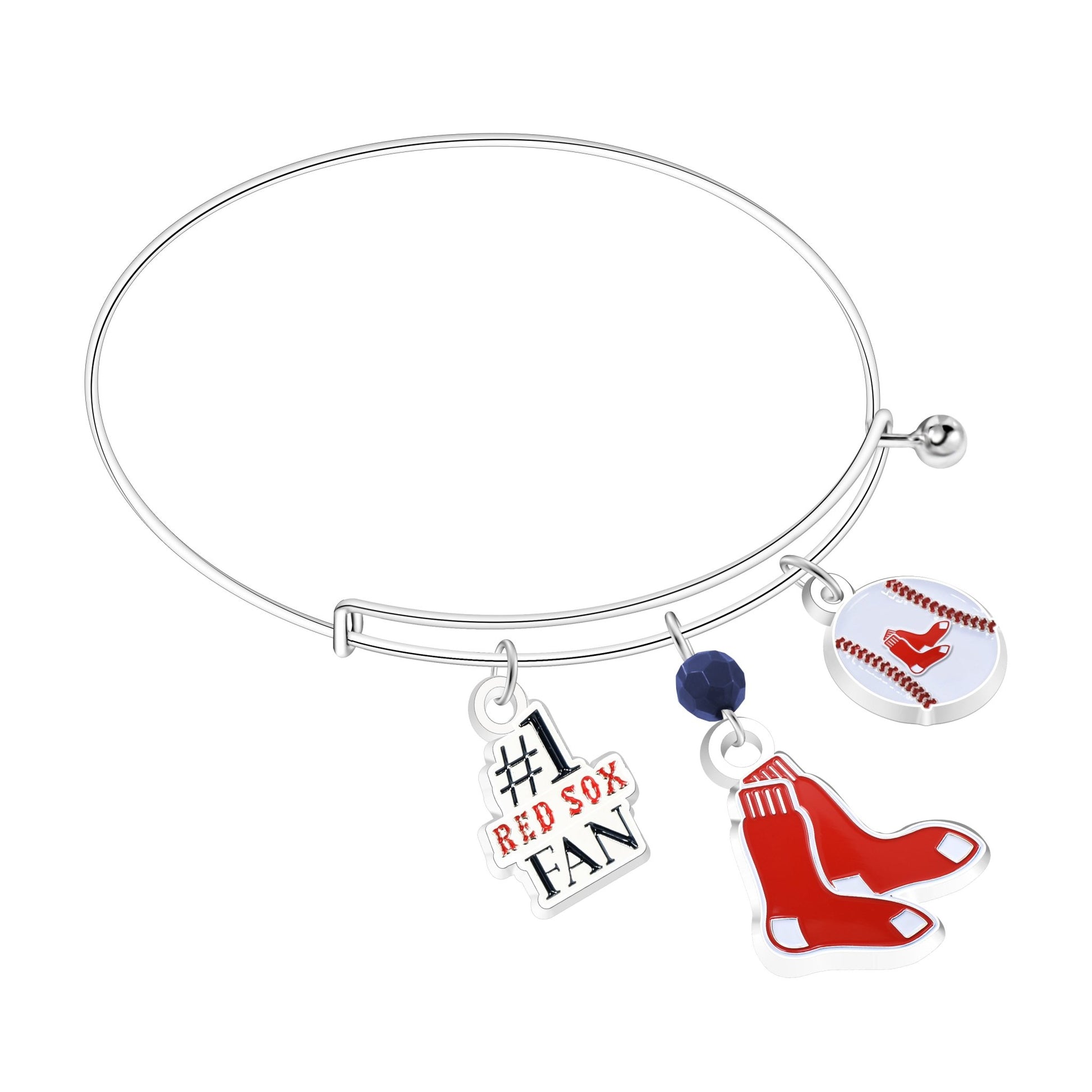 MLB Three Charm Logo Bracelet - Gamedays Gear - Boston Red Sox