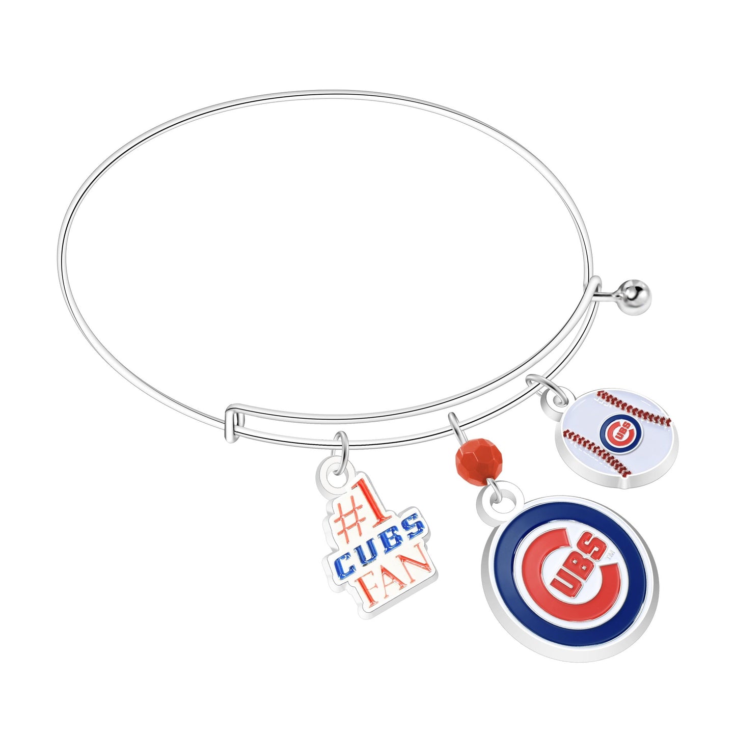 MLB Three Charm Logo Bracelet - Gamedays Gear - Chicago Cubs