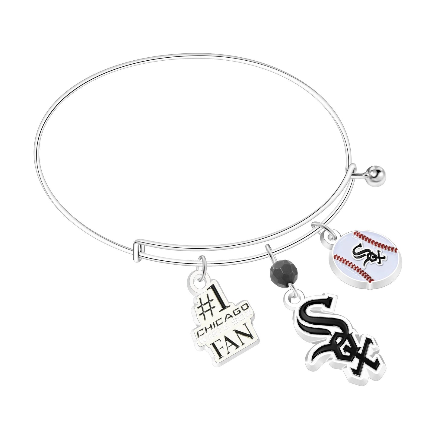 MLB Three Charm Logo Bracelet - Gamedays Gear - Chicago White Sox