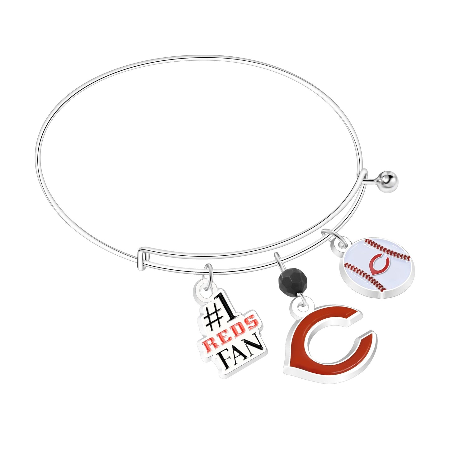 MLB Three Charm Logo Bracelet - Gamedays Gear - Cincinnati Reds