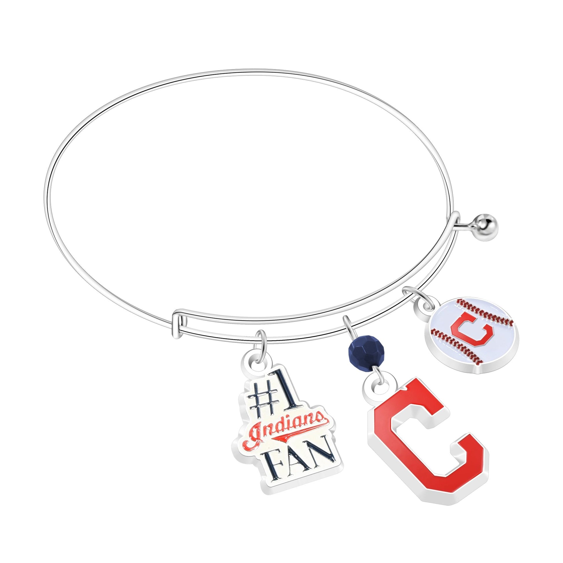 MLB Three Charm Logo Bracelet - Gamedays Gear - Cleveland Guardians