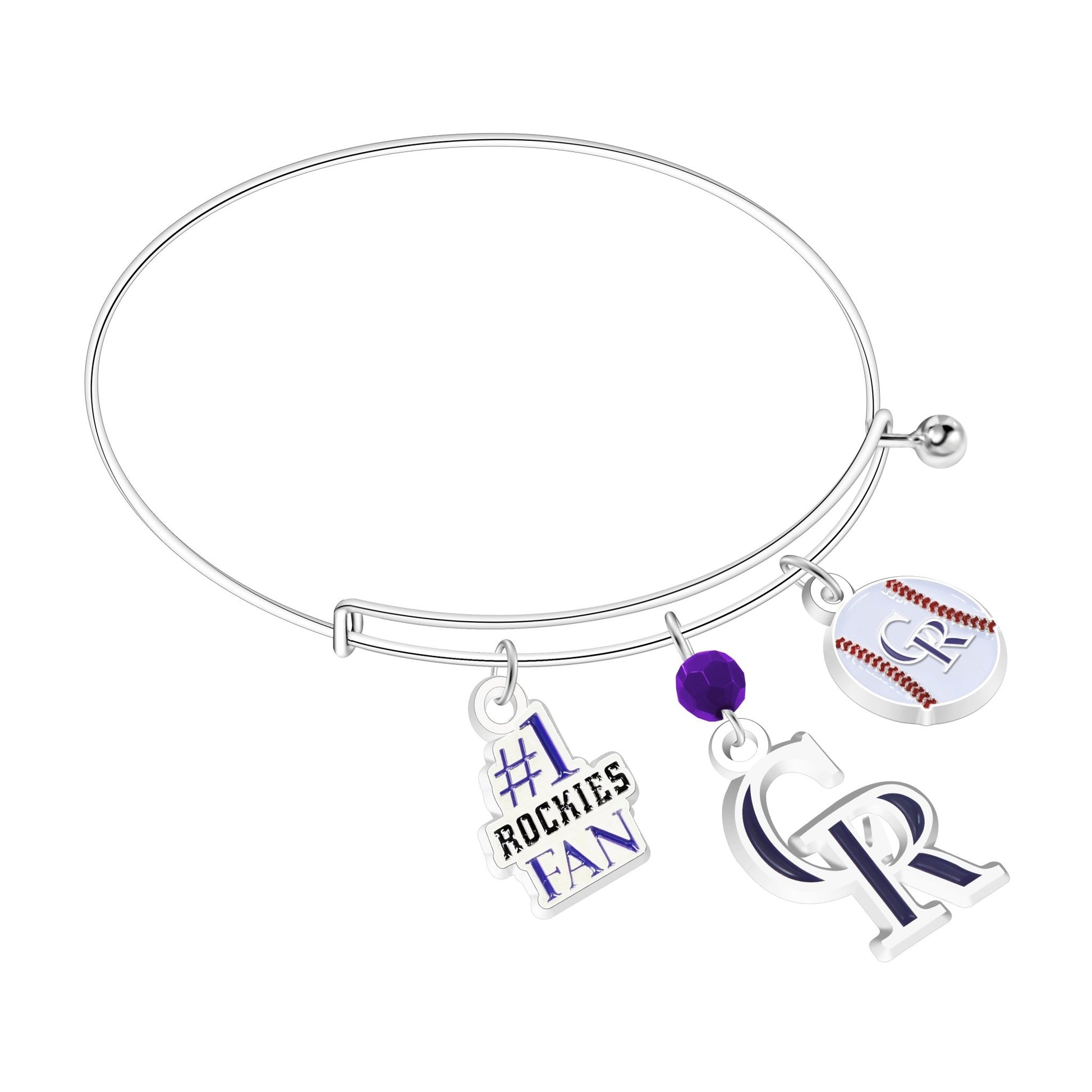 MLB Three Charm Logo Bracelet - Gamedays Gear - Colorado Rockies