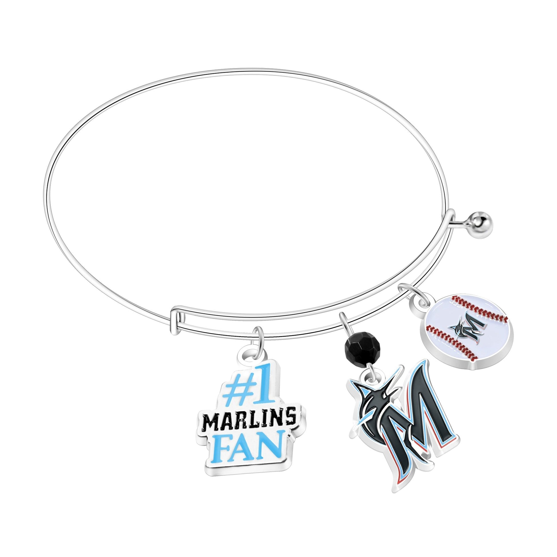 MLB Three Charm Logo Bracelet - Gamedays Gear - Miami Marlins