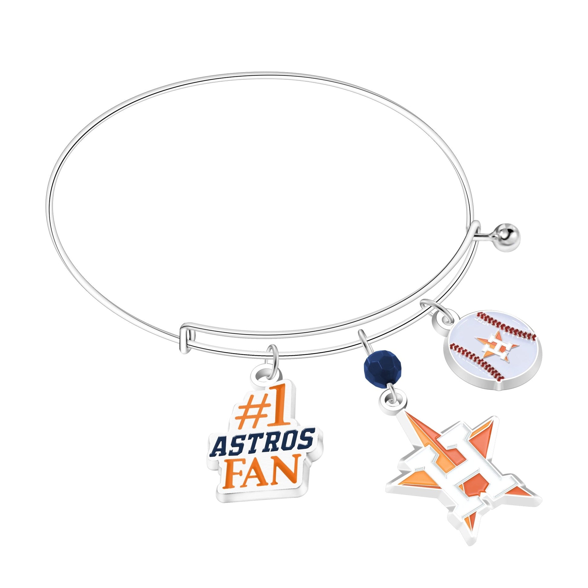 MLB Three Charm Logo Bracelet - Gamedays Gear - Houston Astros