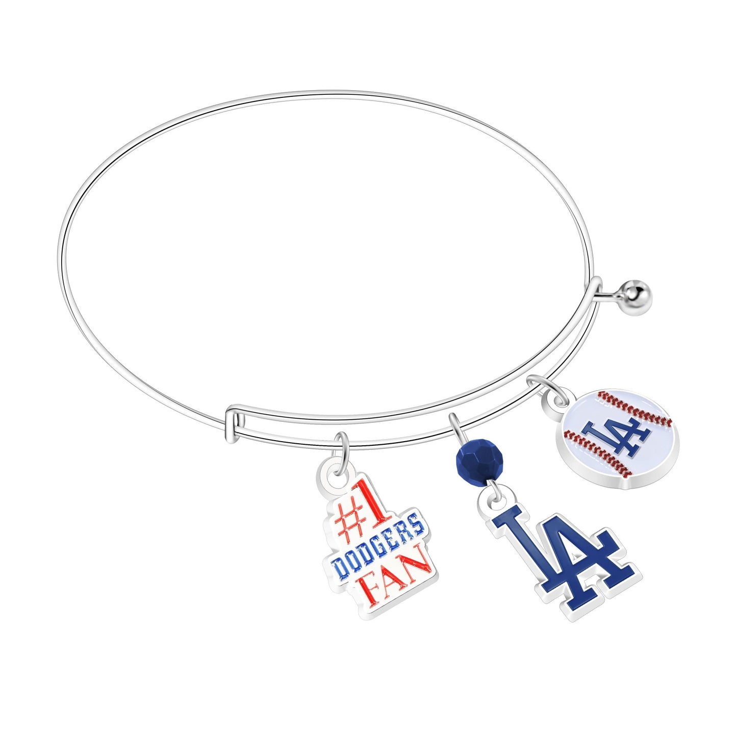 MLB Three Charm Logo Bracelet - Gamedays Gear - Los Angeles Dodgers