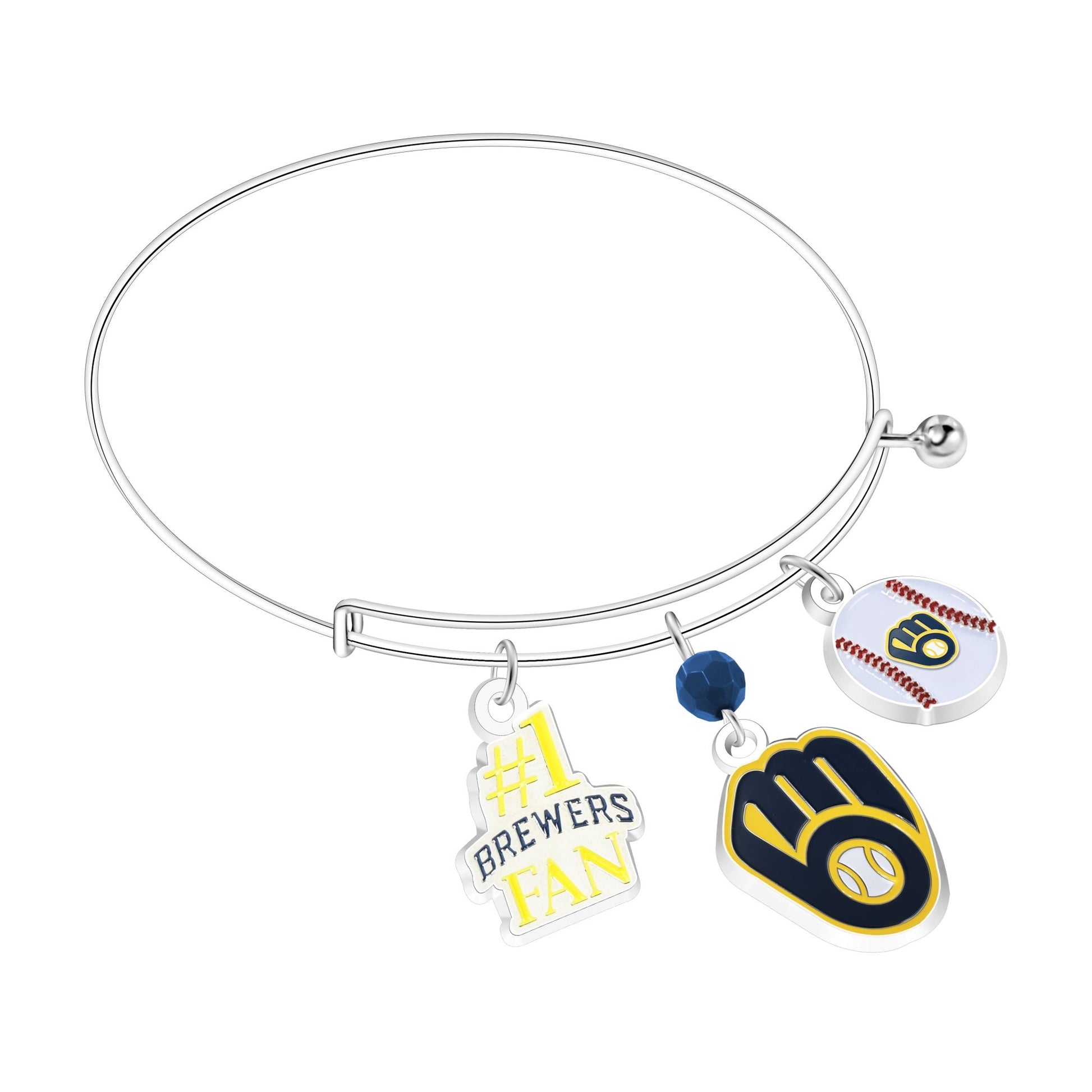 MLB Three Charm Logo Bracelet - Gamedays Gear - Milwaukee Brewers