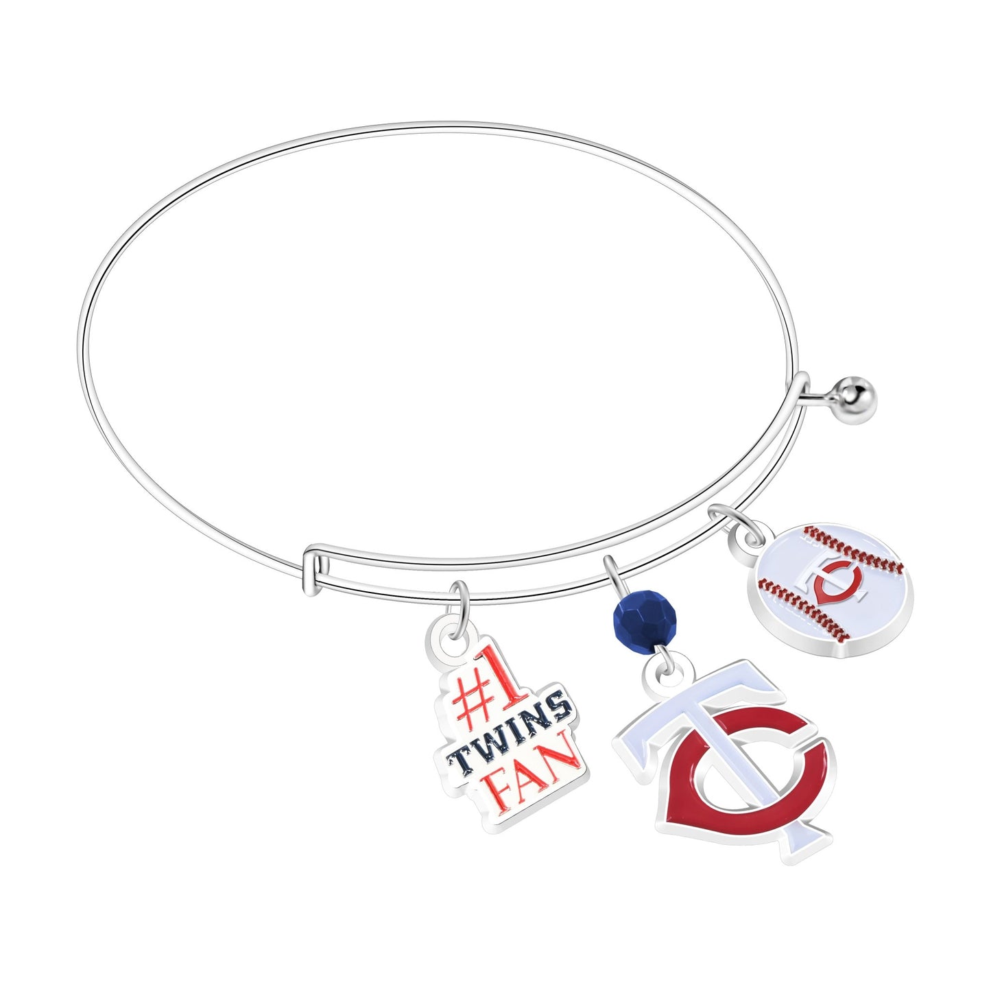 MLB Three Charm Logo Bracelet - Gamedays Gear - Minnesota Twins