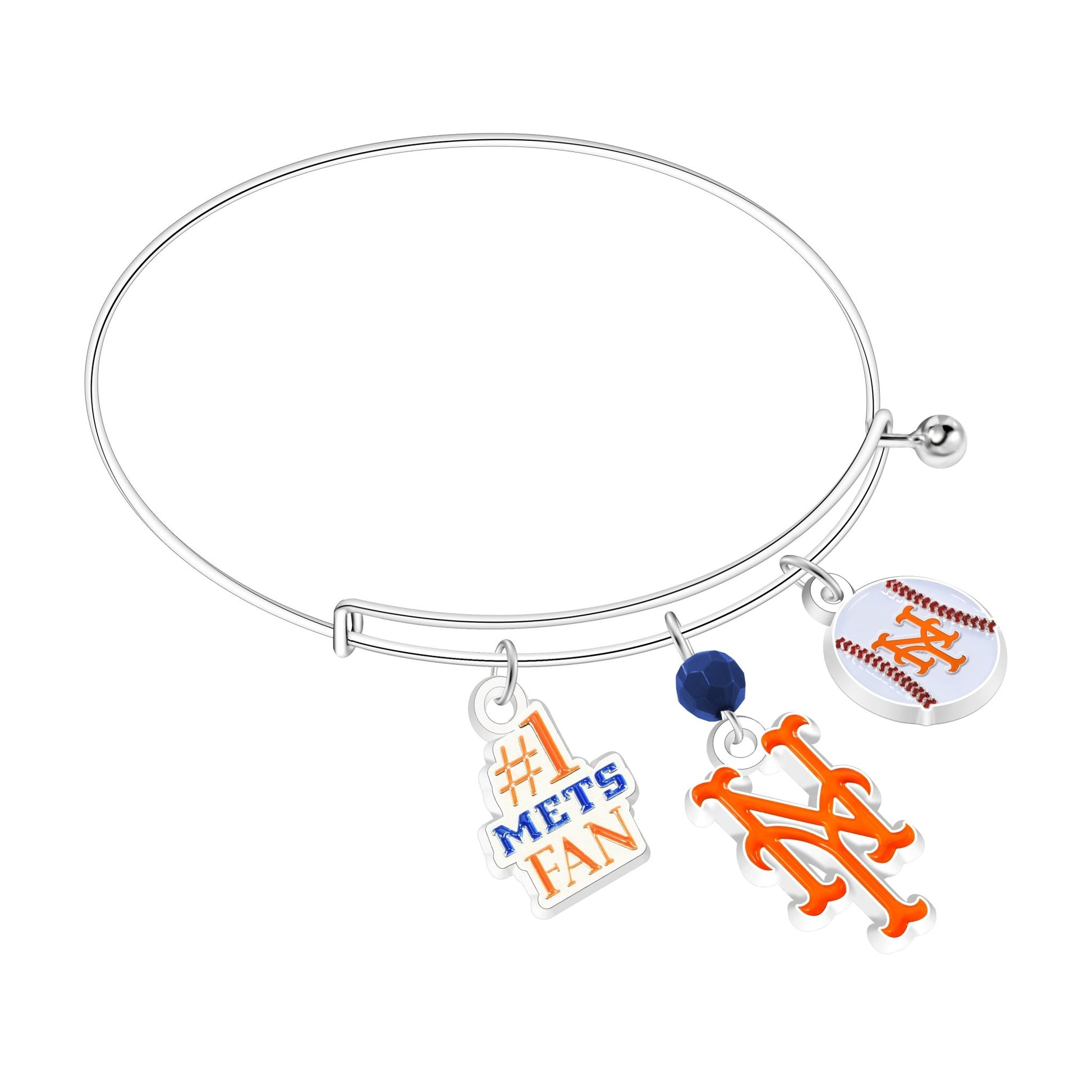 MLB Three Charm Logo Bracelet - Gamedays Gear - New York Mets