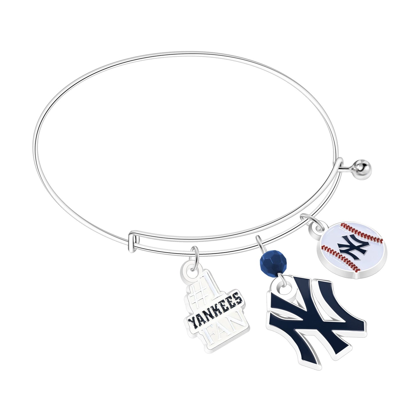 MLB Three Charm Logo Bracelet - Gamedays Gear - New York Yankees