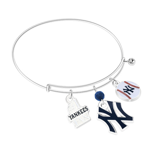 MLB Three Charm Logo Bracelet - Gamedays Gear - Los Angeles Dodgers